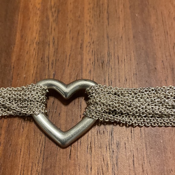 Authentic Tiffany&Co mesh heart multi strand bracelet in silver - Picture 3 of 4
